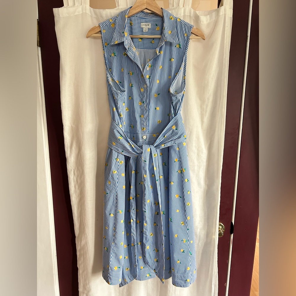 J. Crew lemon stripe shirtdress